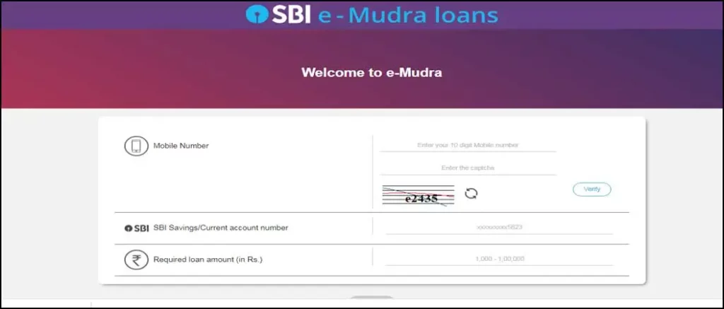 Online Steps of SBI e-Mudra Loan Apply Online
