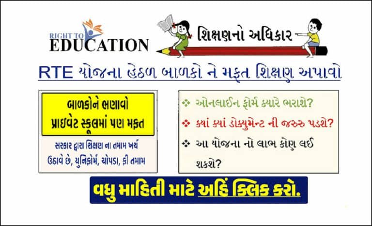 RTE Gujarat Admission 2023 Online Registration | મફત પ્રાથમિક શિક્ષણ માટે રજીસ્ટ્રેશન કરો.