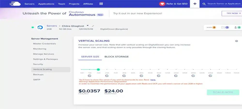 User-Friendly Platform and Vertical scaling to increase server resources as needed.