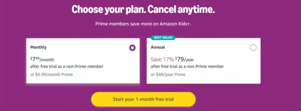 How to Sign Up for the Amazon Kids+ Free Trial